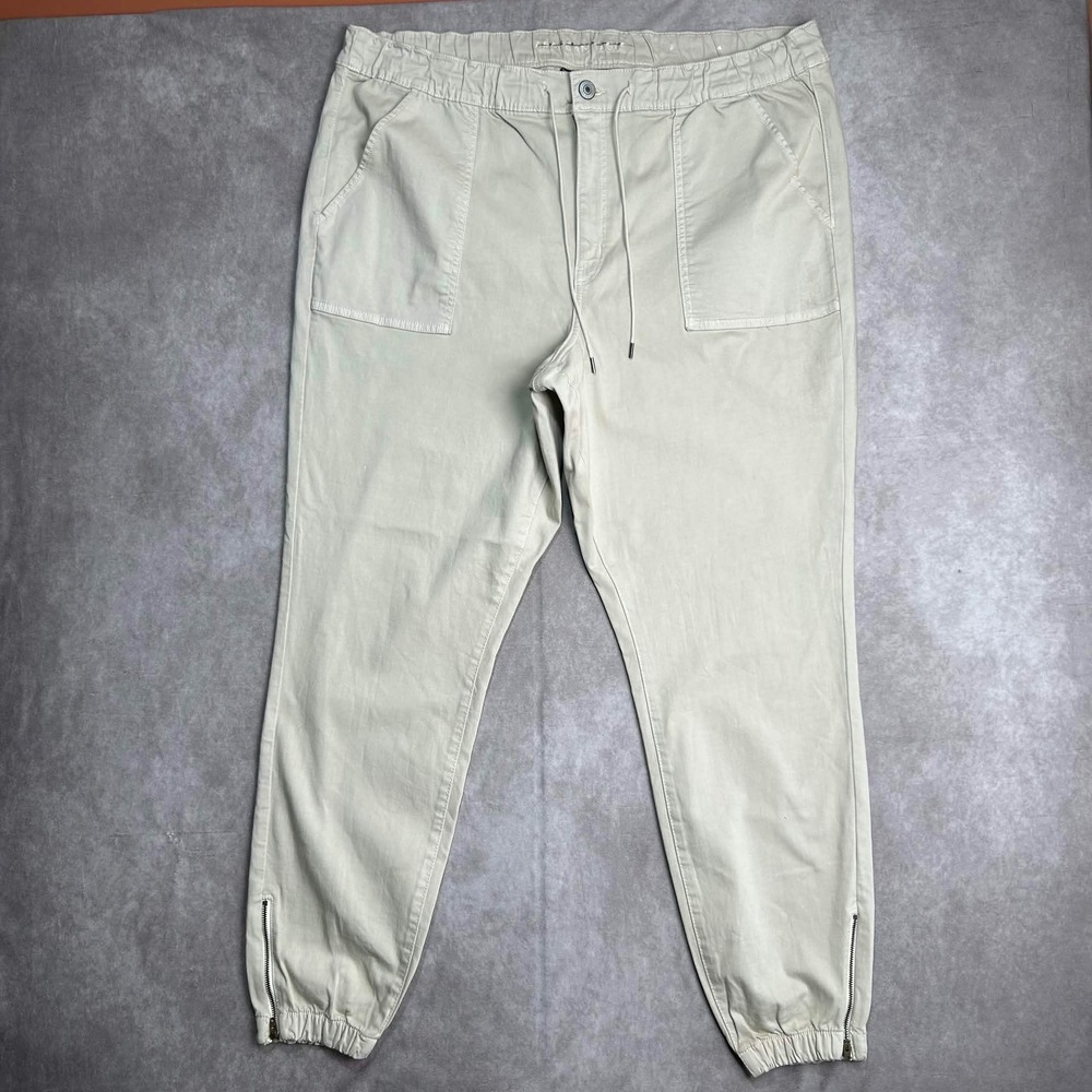 American Eagle Khaki Tan Next Level Stretch Zipper Cuff Jogger Pants Womens 24 L